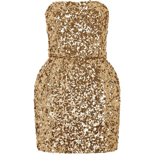 Dolce & Gabbana abito corto con paillettes - oro