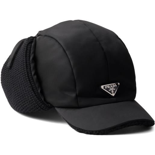 Prada cappello da trapper in re-nylon e lana - nero