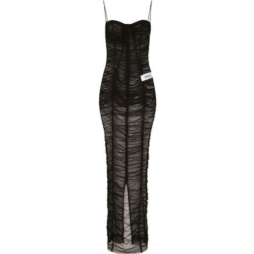 Dolce & Gabbana abito lungo semi trasparente kim dolce&gabbana - nero