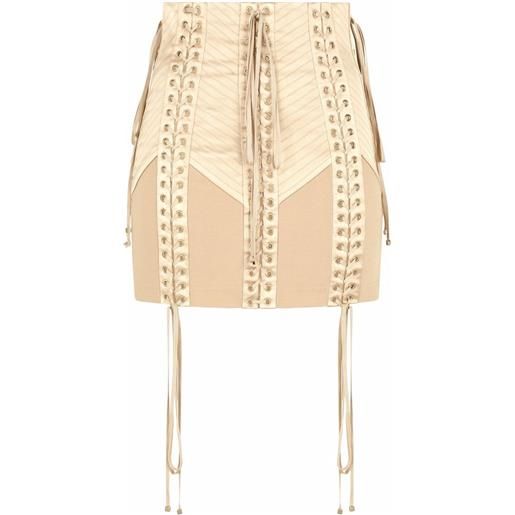 Dolce & Gabbana minigonna con lacci - toni neutri