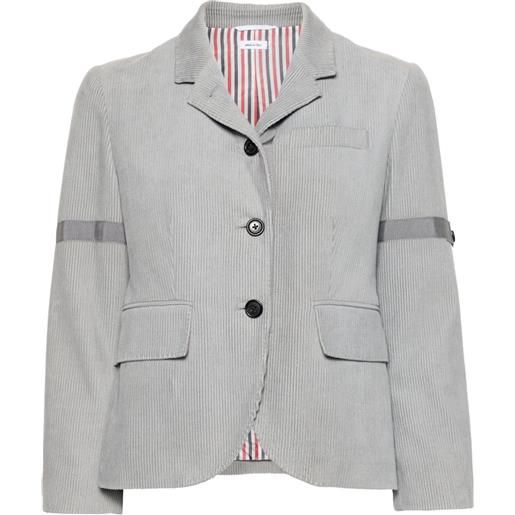 Thom Browne blazer monopetto a coste - grigio