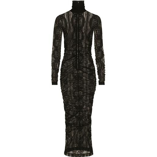 Dolce & Gabbana abito semi trasparente - nero