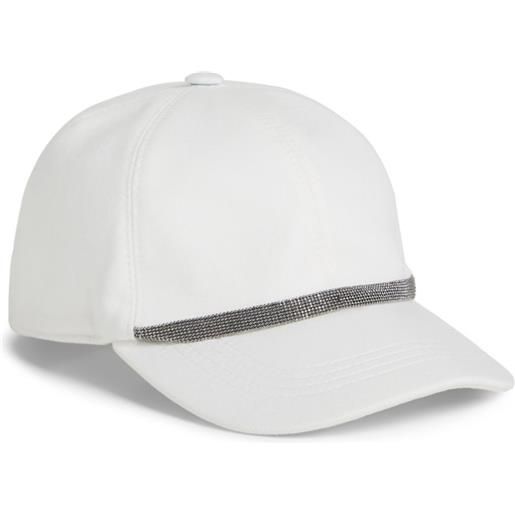 Brunello Cucinelli Kids cappello da baseball con decorazione - bianco