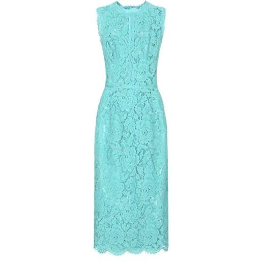 Dolce & Gabbana abito midi smanicato a fiori - blu