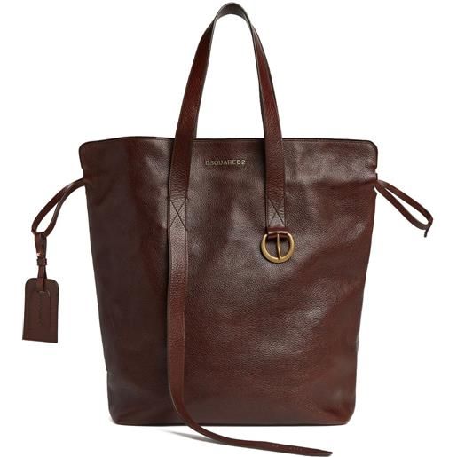 DSQUARED2 borsa tote in pelle - marrone