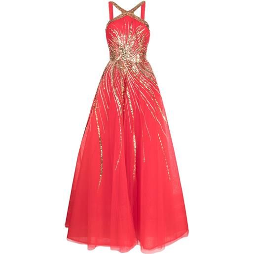 Saiid Kobeisy abito da sera con paillettes - rosso
