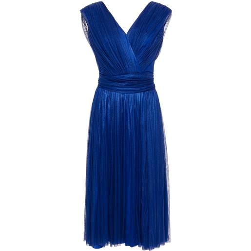 Rhea Costa abito midi drappeggiato - blu