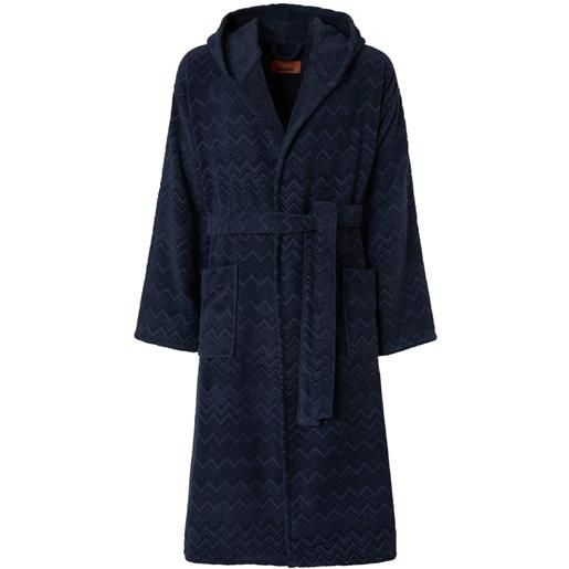 Missoni Home accappatoio chalk con cappuccio - blu