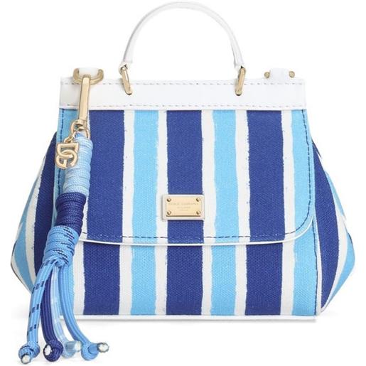 Dolce & Gabbana Kids borsa tote a righe - blu