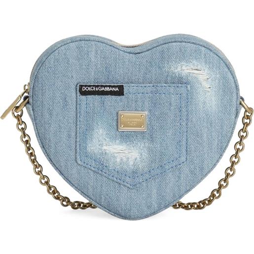Dolce & Gabbana Kids borsa a spalla a forma di cuore - blu