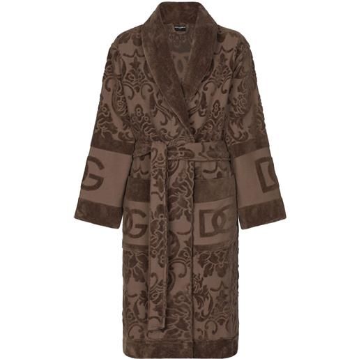 Dolce & Gabbana vestaglia con stampa - marrone