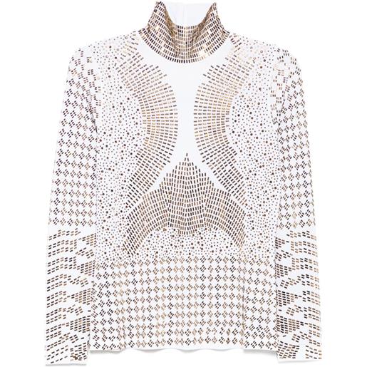 Camilla t-shirt a collo alto - bianco