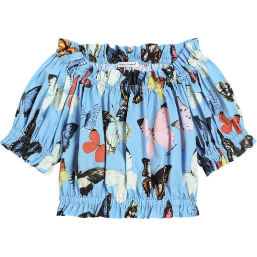 Dolce & Gabbana Kids blusa con stampa farfalla