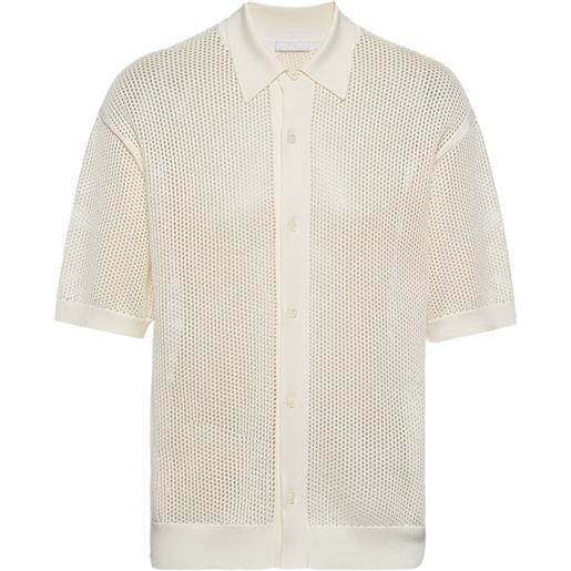 Prada polo con ricamo - toni neutri