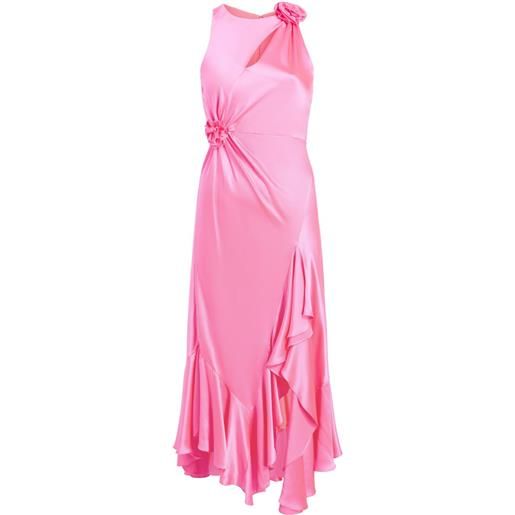 Cinq A Sept abito midi con fiori - rosa