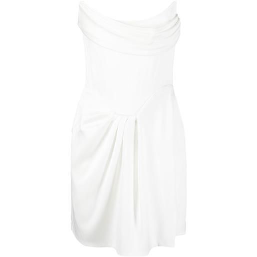 Alex Perry abito senza spalline con corsetto - bianco