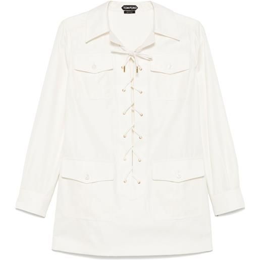 TOM FORD tunica con coulisse - bianco