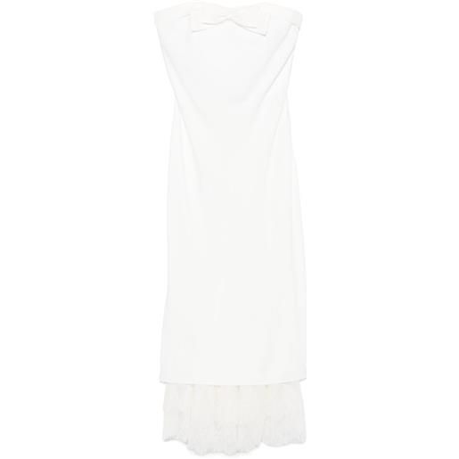 Alessandra Rich abito midi con fiocco - bianco