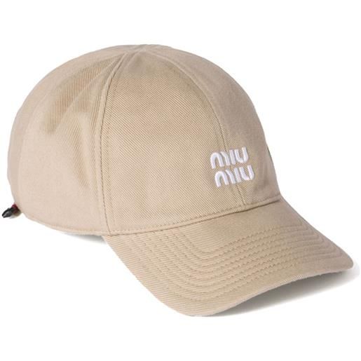 Miu Miu cappello da baseball denim - toni neutri