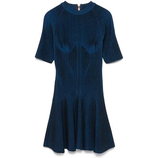 Balmain abito in maglia a coste - blu