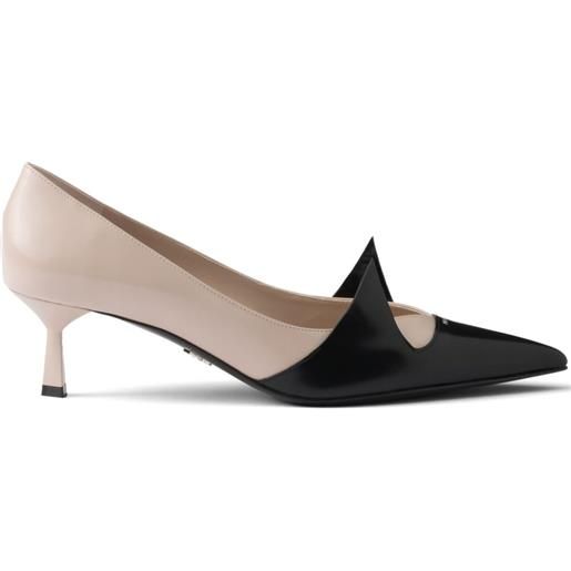 Prada pumps bicolore in pelle spazzolata 55mm - rosa