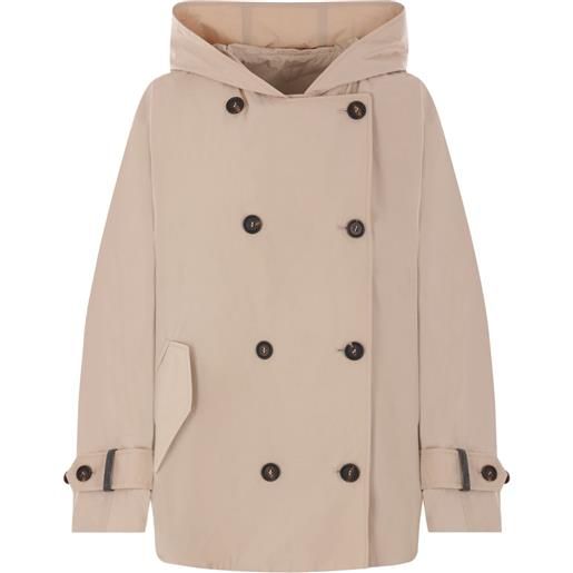 Brunello Cucinelli parka in taffetà - marrone