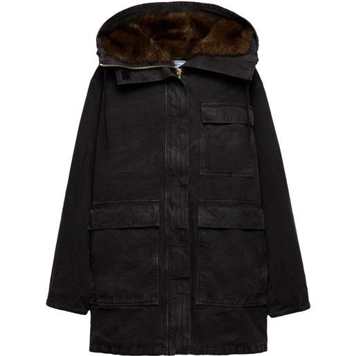 Prada cappotto in tela - nero