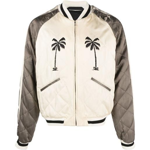 Palm Angels giacca upsidedown palm sukajan - marrone