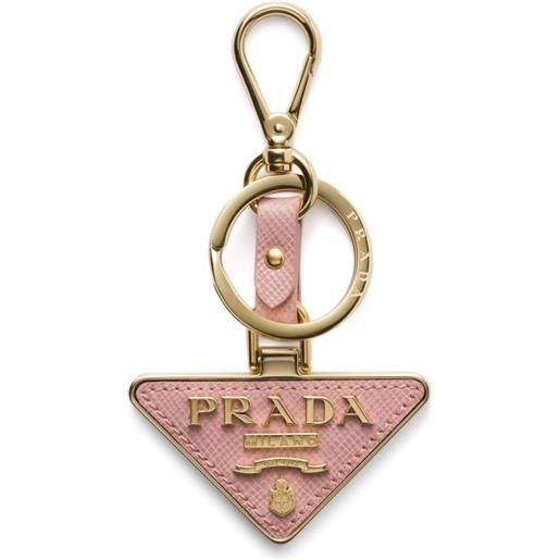 Prada portachiavi con logo - oro