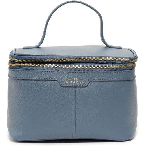 Sarah Chofakian trousse make up con stampa - blu
