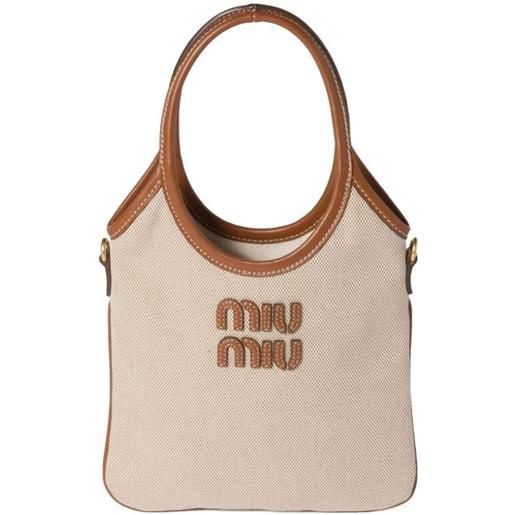 Miu Miu borsa tote ivy - toni neutri