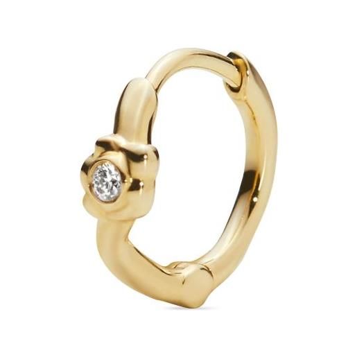 Maria Black orecchino a cerchio flora in oro giallo 14kt con diamanti