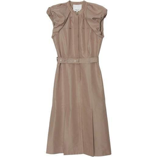 3.1 Phillip Lim abito in popeline con cintura - toni neutri