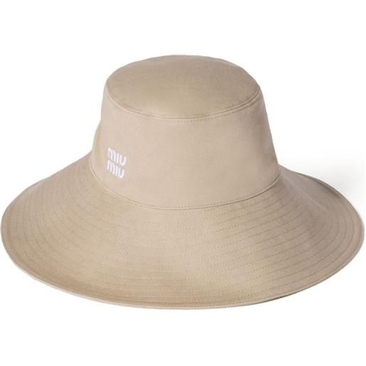 Miu Miu cappello bucket denim - marrone