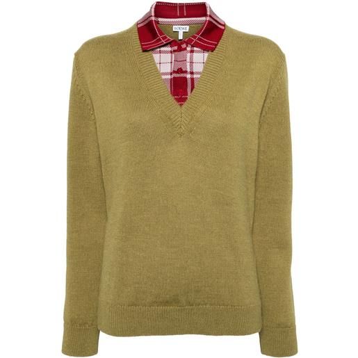 LOEWE maglione con design a strati - verde
