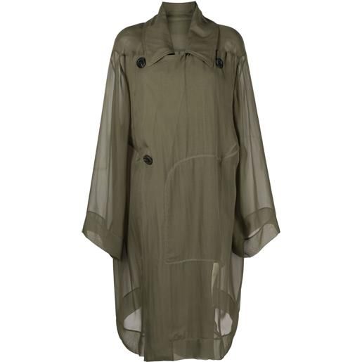 Rick Owens trench semi trasparente - verde