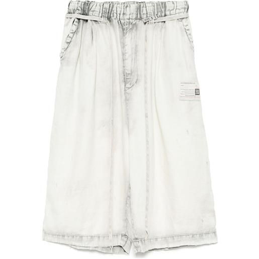 Maison MIHARA YASUHIRO shorts aged linen a gamba ampia - toni neutri