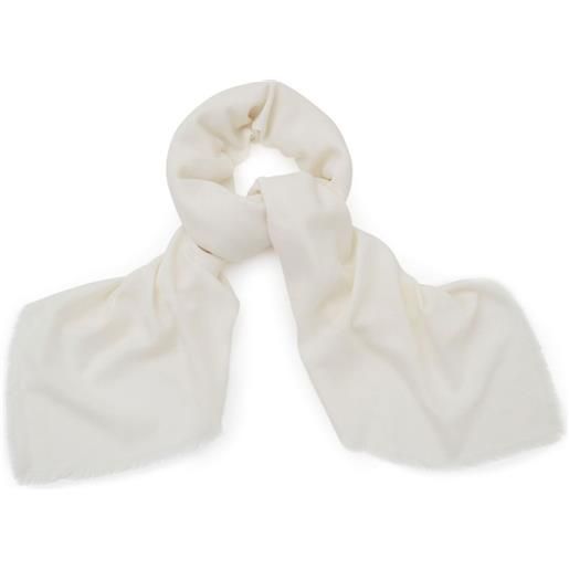 Alexander McQueen sciarpa con bordi sfrangiati - bianco