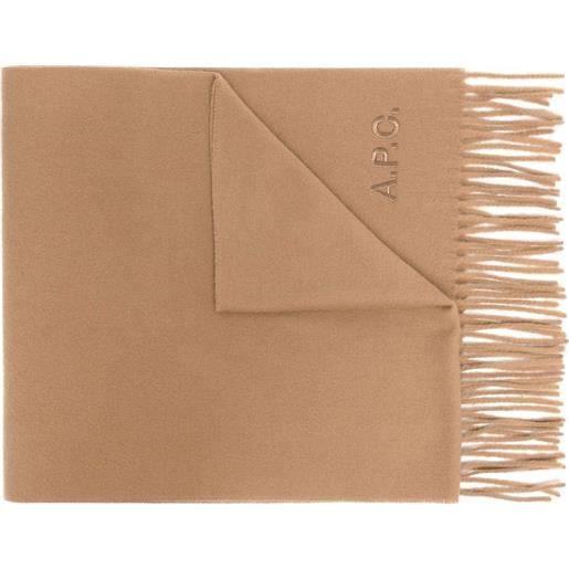 A.P.C. sciarpa con ricamo - marrone