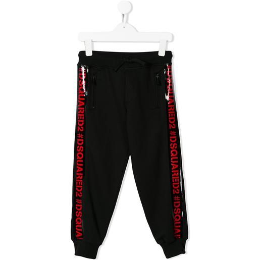 DSQUARED2 KIDS pantaloni sportivi con stampa - nero