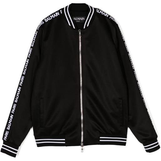 Balmain Kids bomber con logo - nero