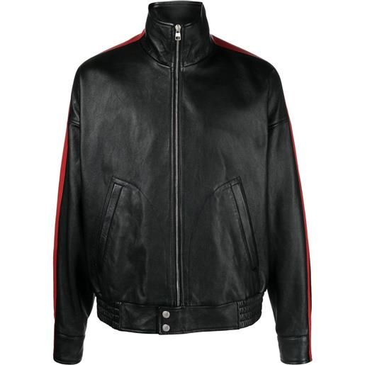 Alexander McQueen giacca biker a righe - nero
