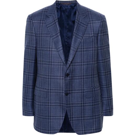 Canali blazer monopetto a quadri - blu