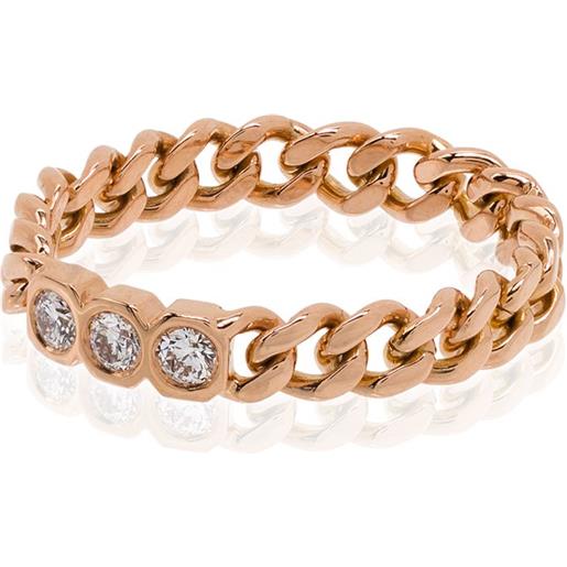 SHAY anello baby link in oro rosa 18kt