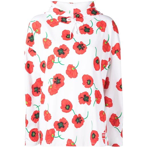 Kenzo felpa con cappuccio poppy - bianco