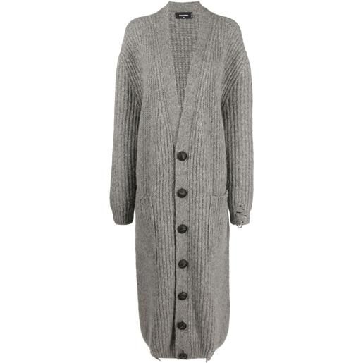 DSQUARED2 cardigan a coste - grigio