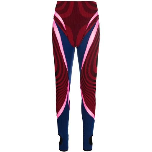Paolina Russo leggings con design a inserti - rosso
