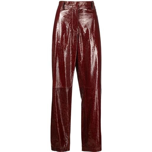 Missoni pantaloni con effetto lucido - rosso