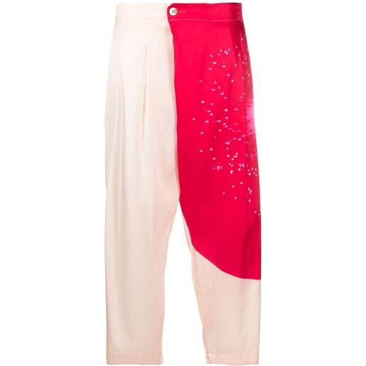 Pleats Please Issey Miyake pantaloni crop con design color-block - rosa