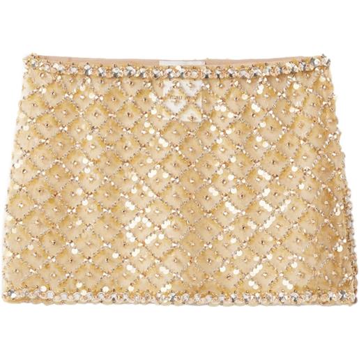 Miu Miu minigonna con perline - oro